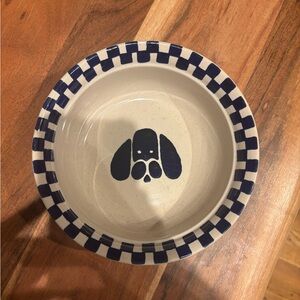 Blue and White Dog Bowl